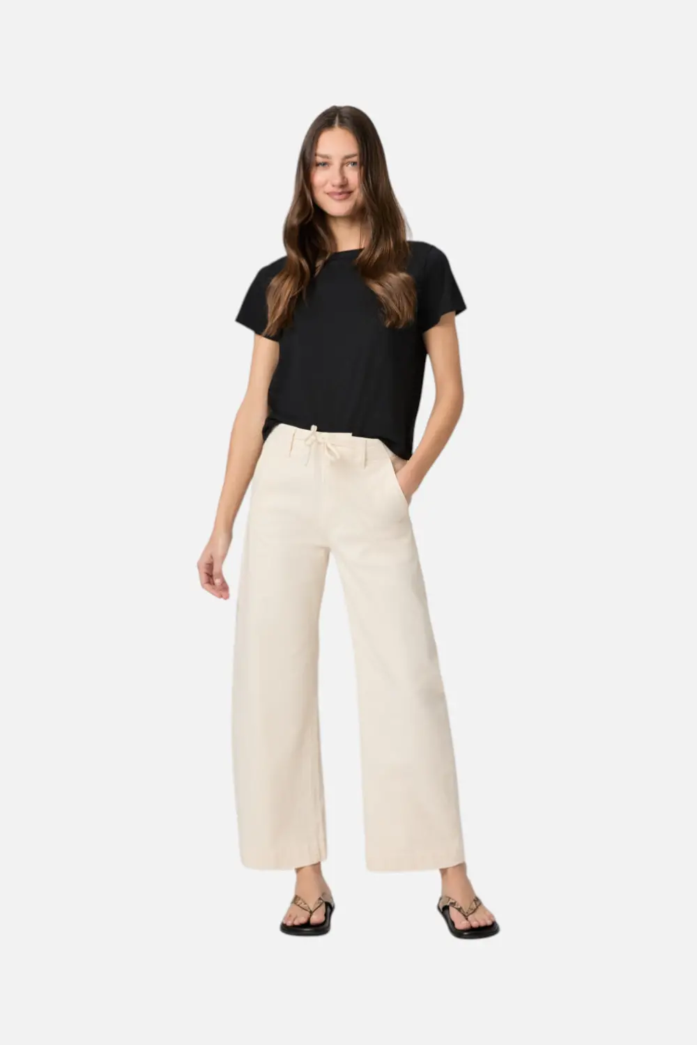 Paige Women's Arellia Ankle Barrel Leg Pant In Quartz Sand 1
