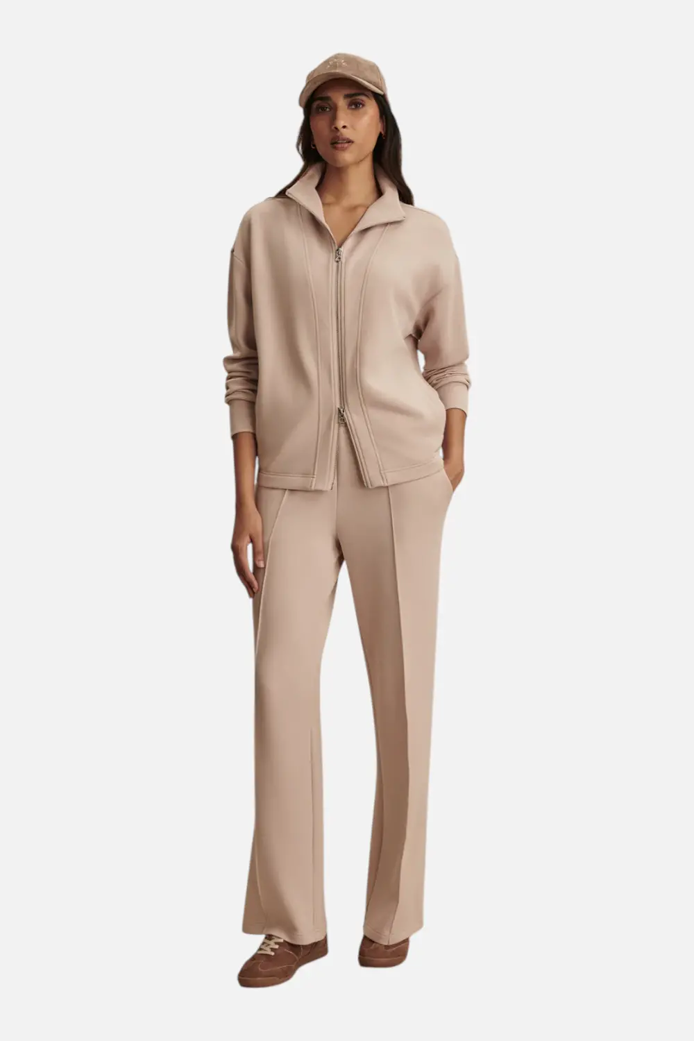 Varley Women's Arlene Zip Through Sweat In Mushroom 1