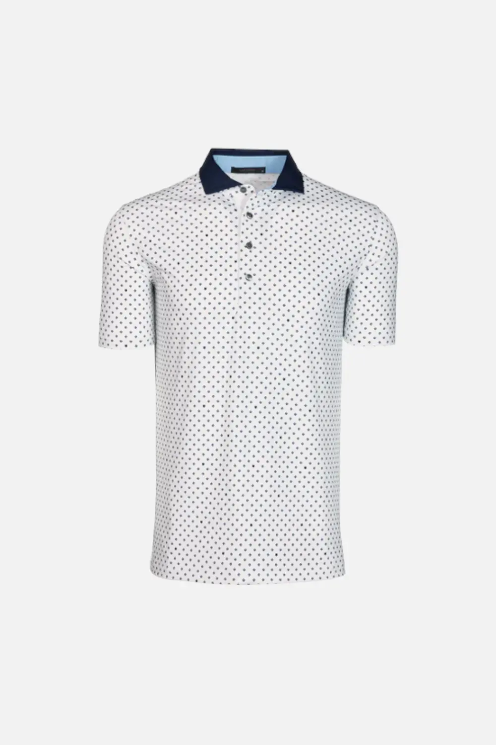 Greyson G Squared Short Sleeve Polo In Arctic 1