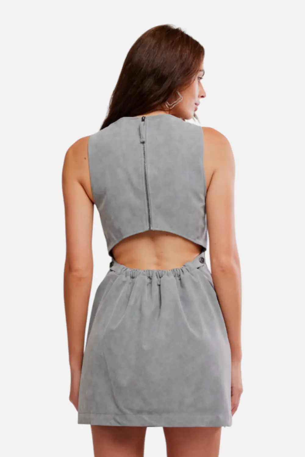 Free People Atlas Suede Mini Dress In Wild Dove 3