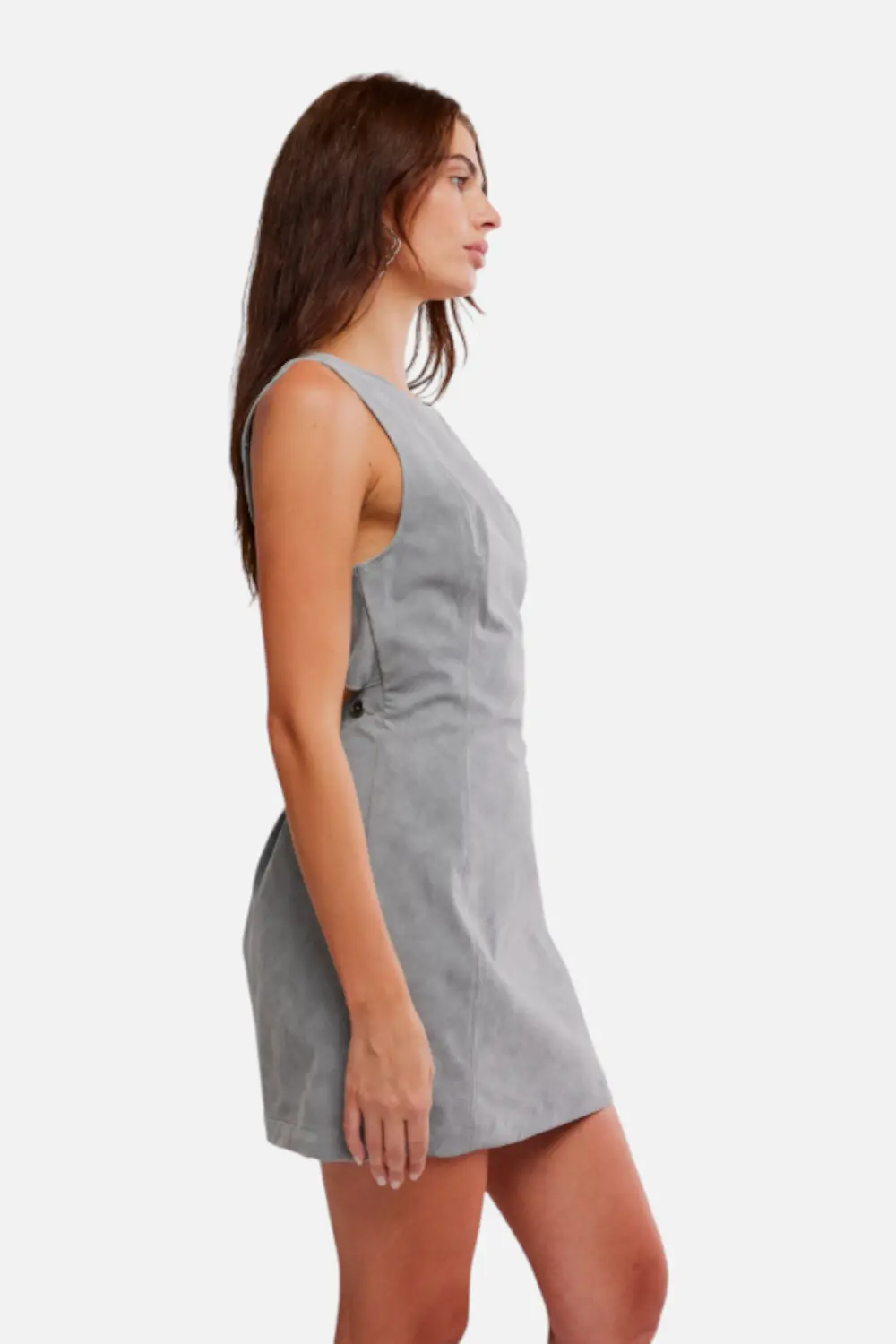 Free People Atlas Suede Mini Dress In Wild Dove 2