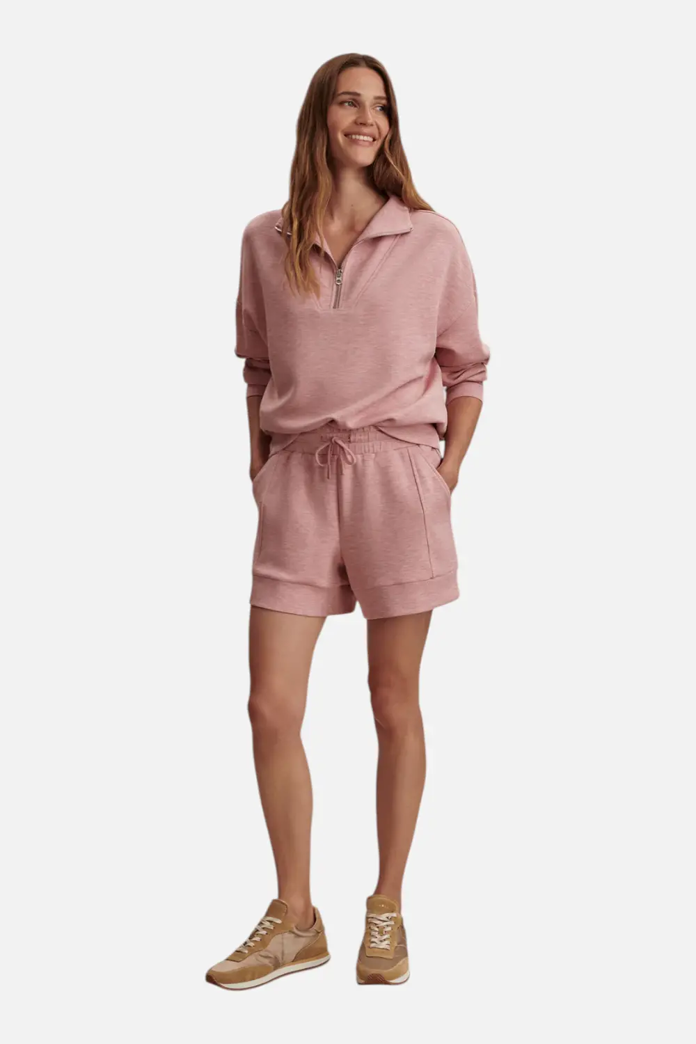Varley Women's Atrium High-Rise Short 4.5" In Rose Marl 1