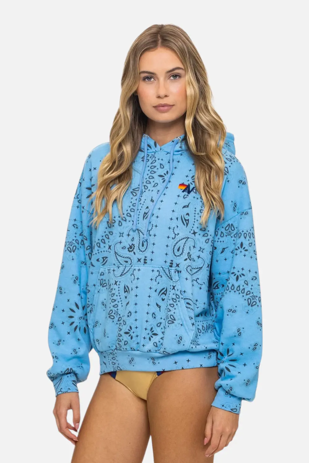 Aviator Nation Bandana Pullover Hoodie In Relax Sky 1