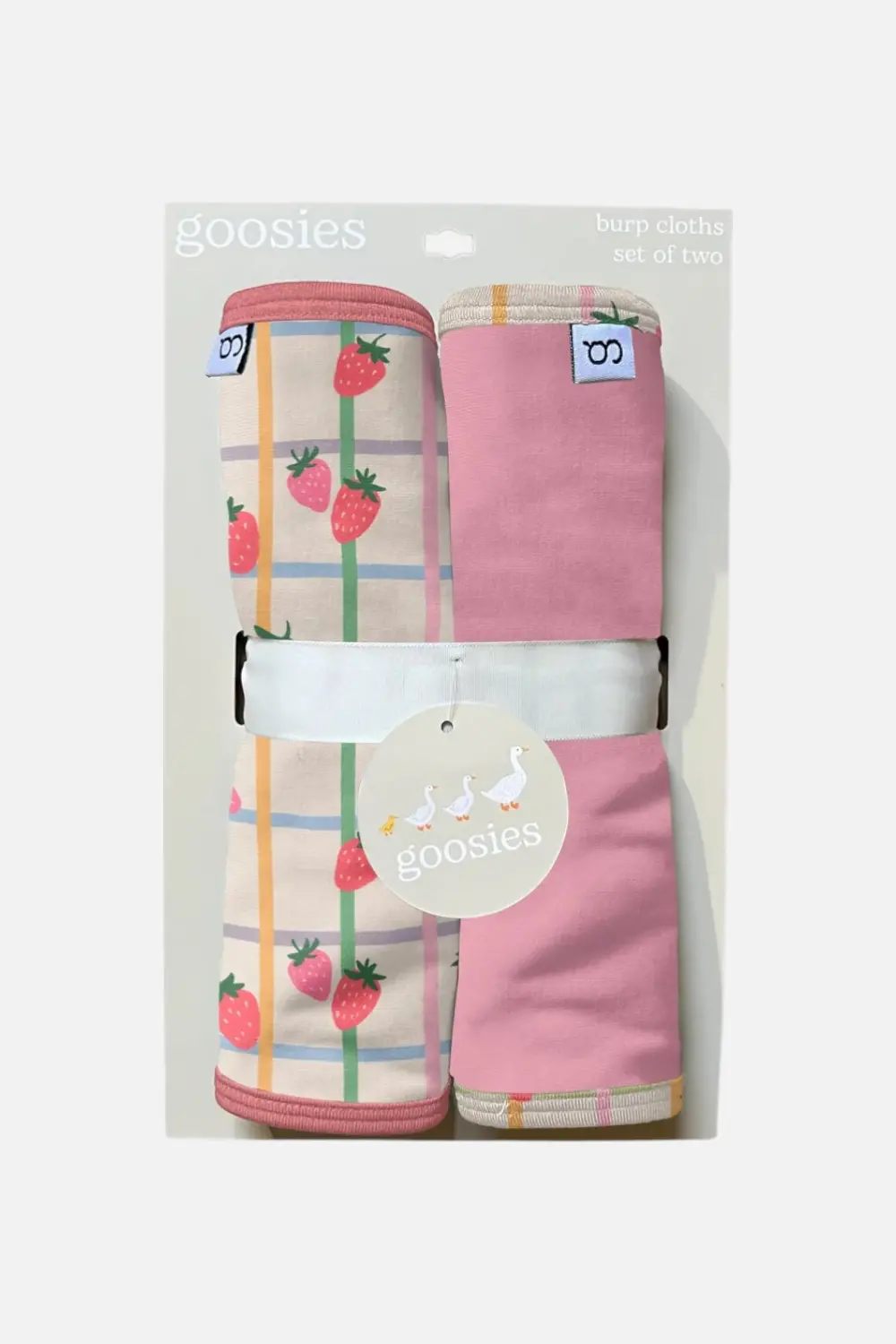 Goosies Burp Cloth Set In Berry Patch 1