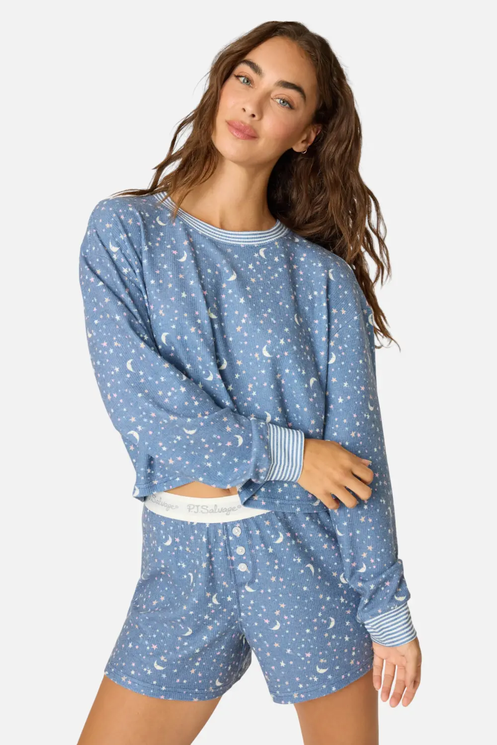 Pj Salvage Boyfriend Boxer Moon & Stars Pj Short Set 1