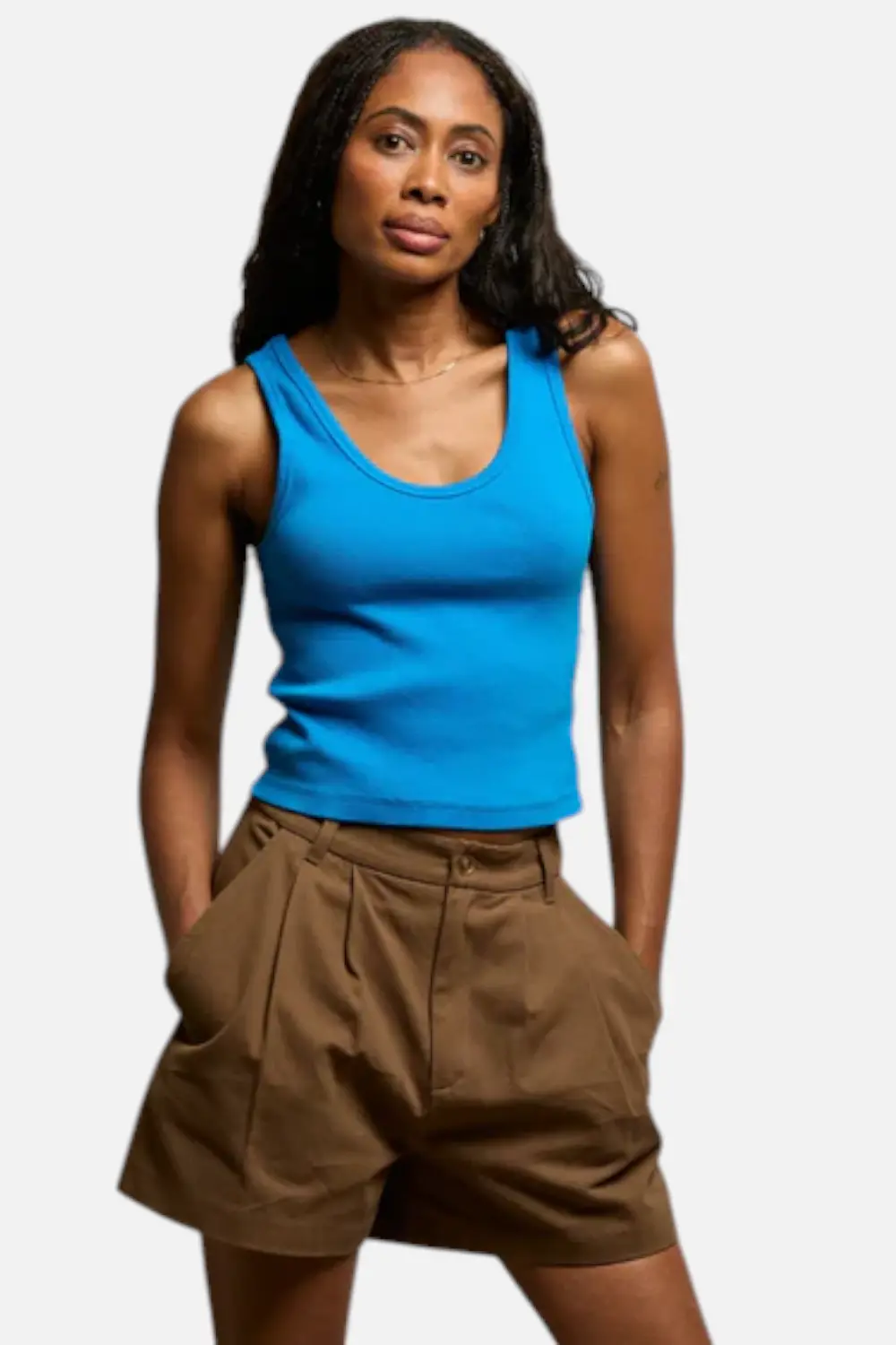 Perfect White Tee Blondie Tank In Cobalt Blue 1