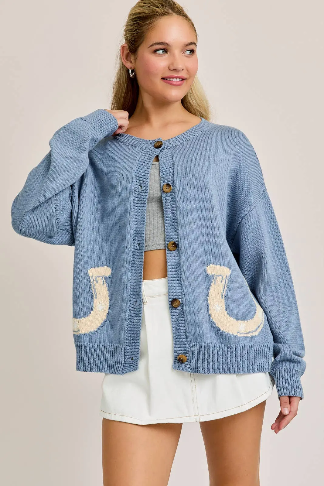 Bluebell Horseshoe Cardigan 1
