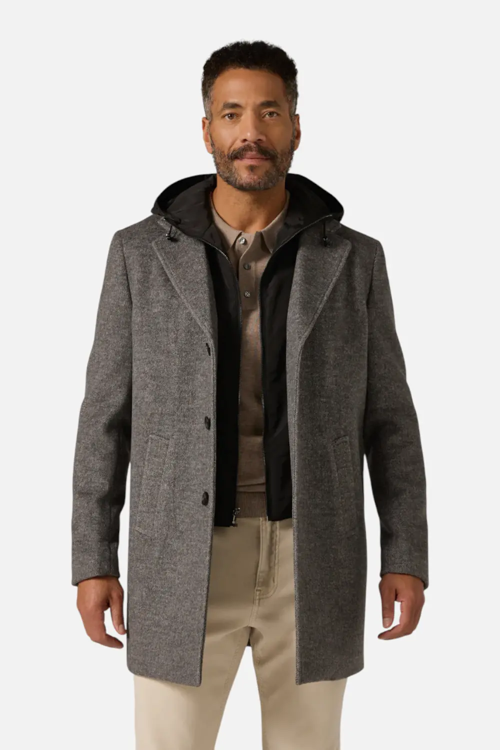 7 Diamonds Men's Borough Overcoat In Grey 1