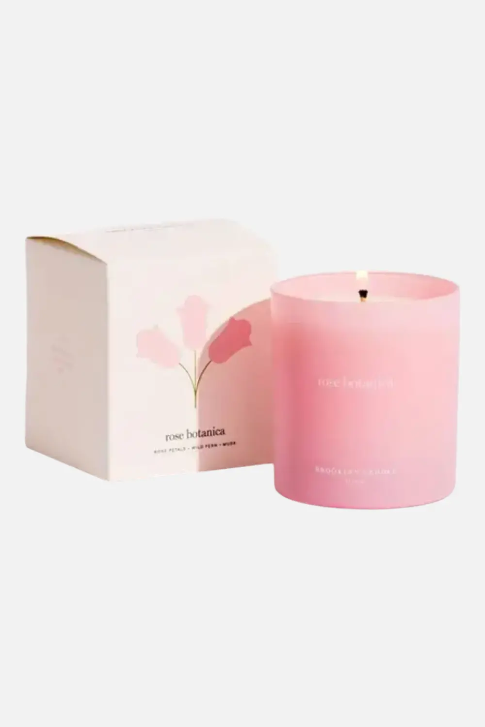 Brooklyn Candle Studio Rose Botanica Limited Edition Pink Glass Candle 1