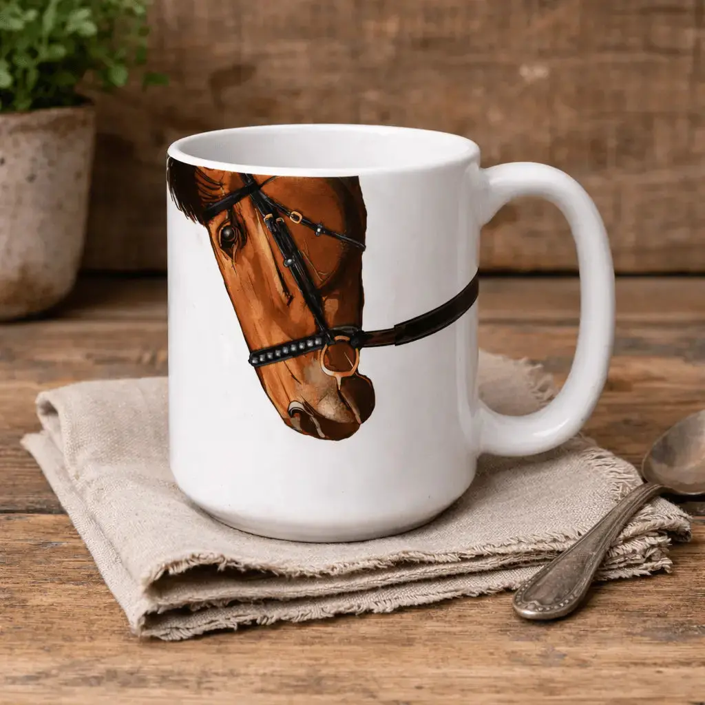 Brown Horse Bridle Snout Mug 2
