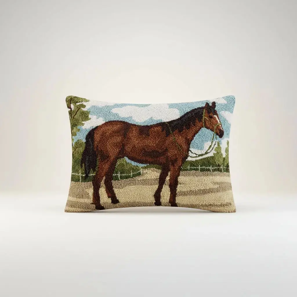 Brown Horse Hook Pillow 1