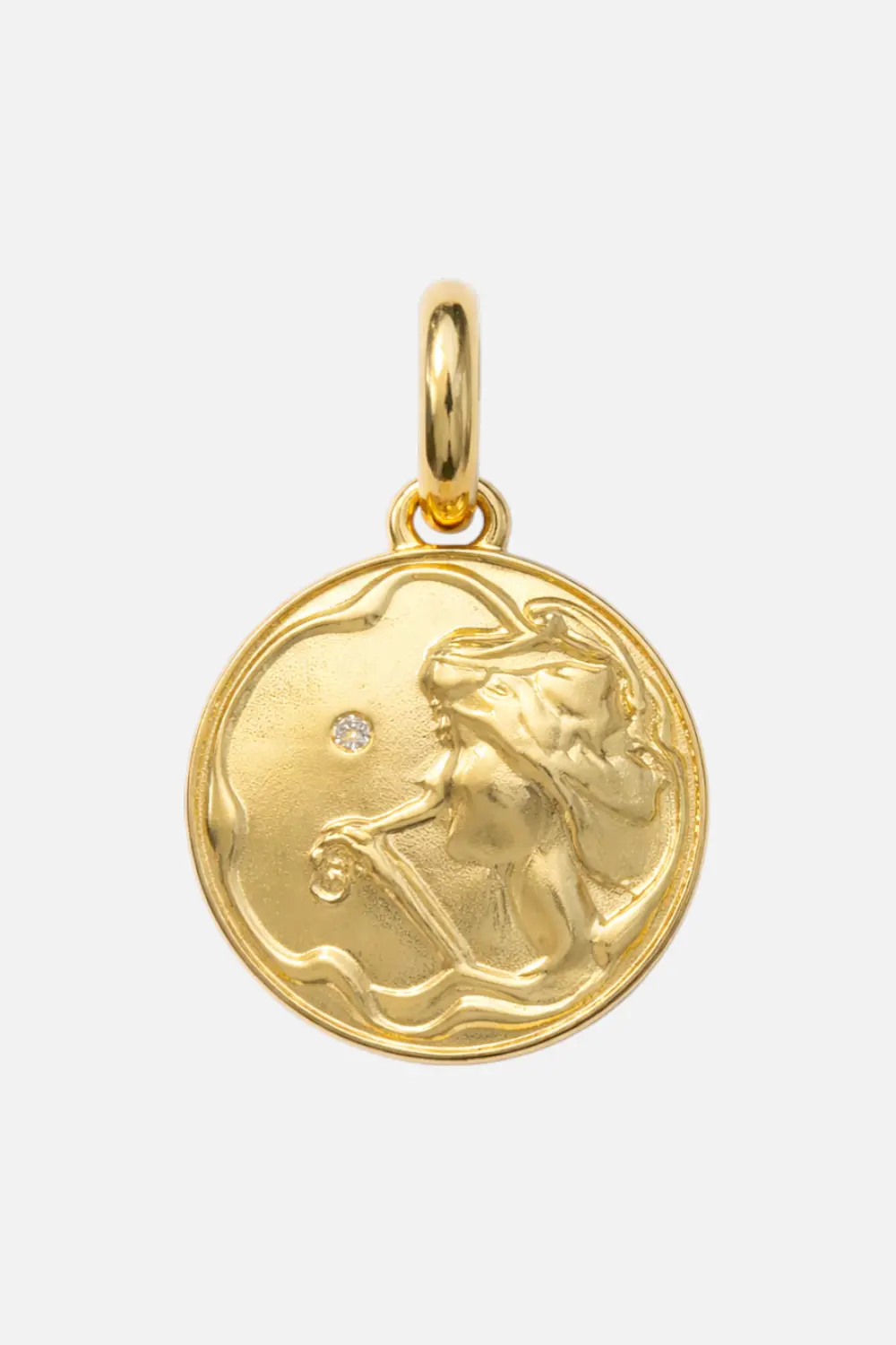 Paula Rosen Bubble Blower Girl Necklace Charm In Gold 1
