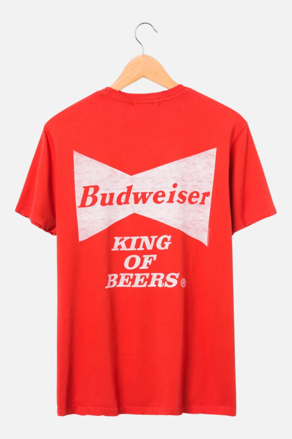 Junk Food Men's Budweiser King Of Beers Vintage Tee In Washed Red 1