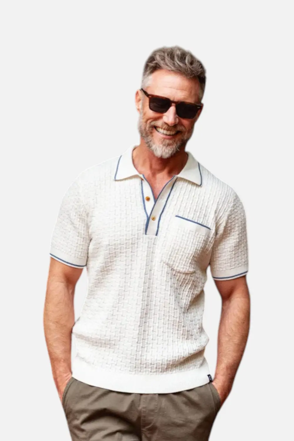 Criquet Men's Bungalow Sweater Polo In White 1
