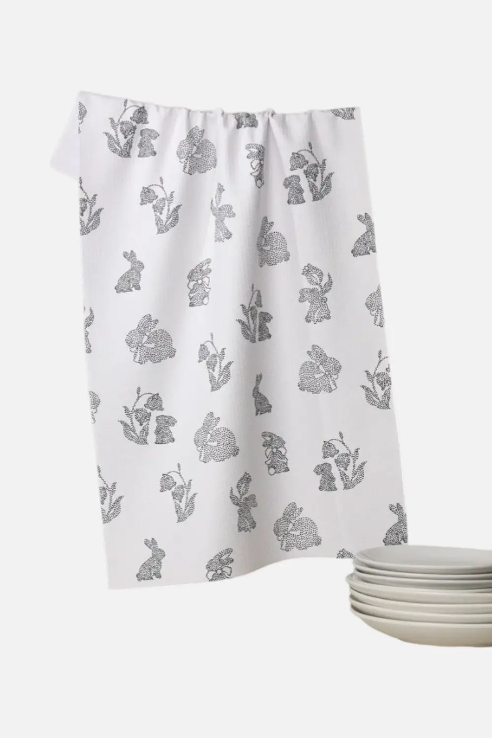 Geometry Bunny Dots Tea Towel 1