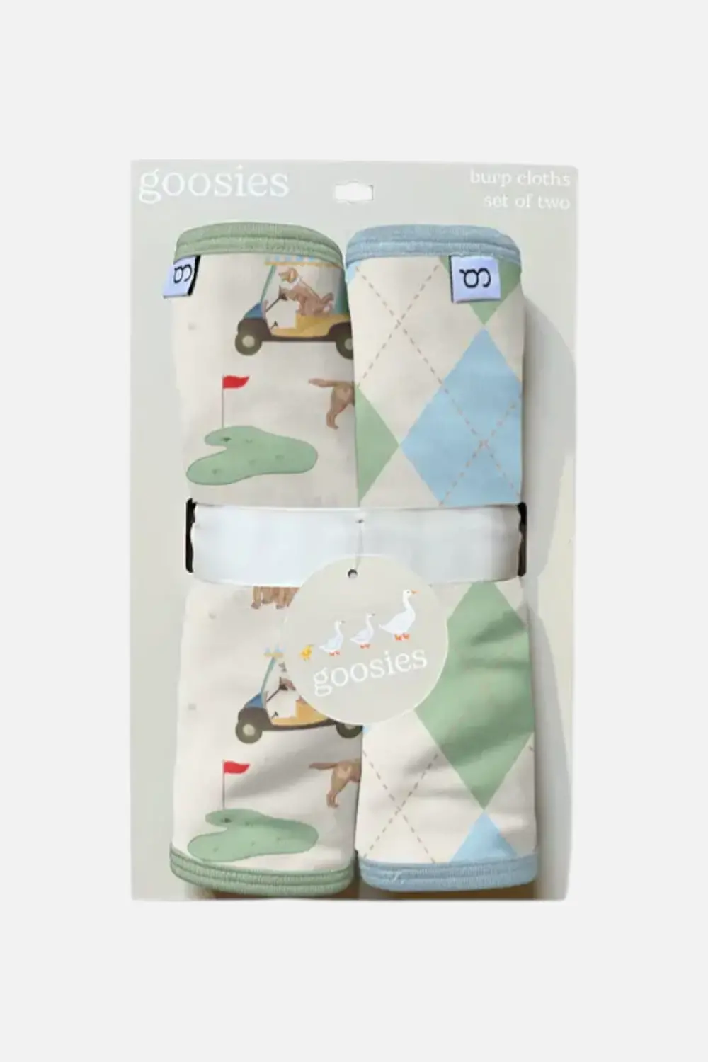 Goosies Baby Burp Cloth In Barks & Birdies Set 1