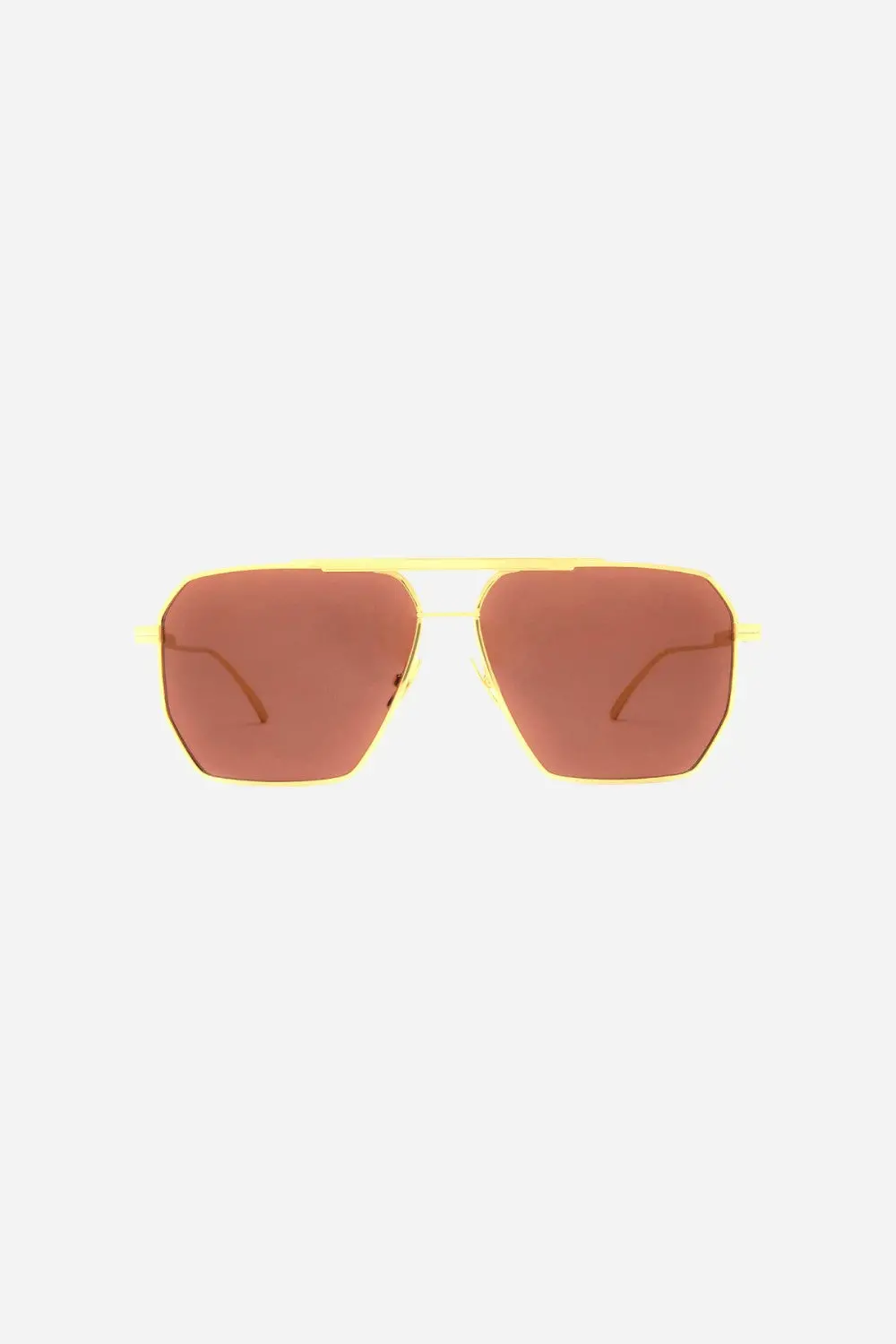 Bottega Veneta Gold Square Frame Aviators - Bv1012s-005 60 1