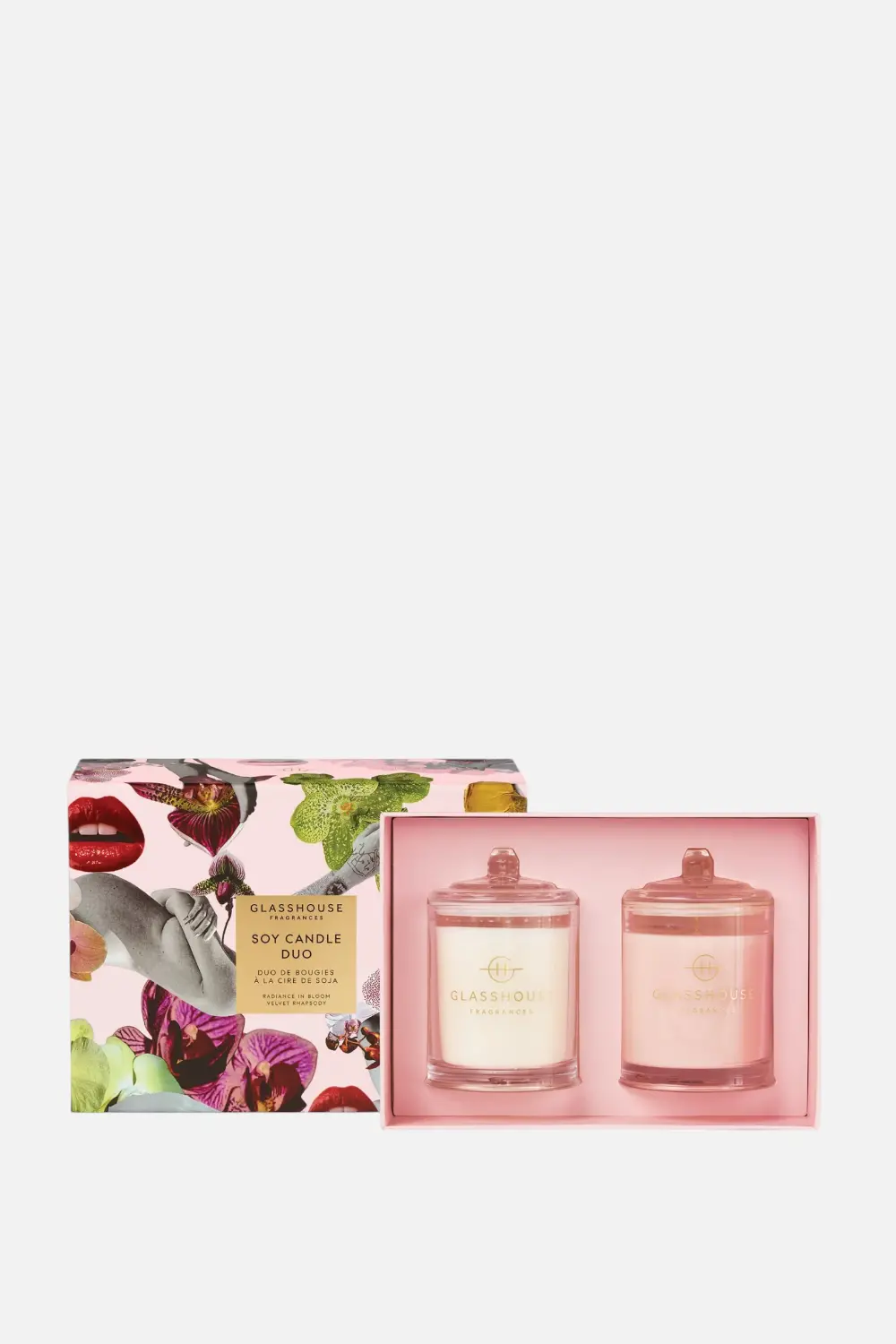 Glasshouse Radiance In Bloom & Velvet Rhapsody Candle Duo 1