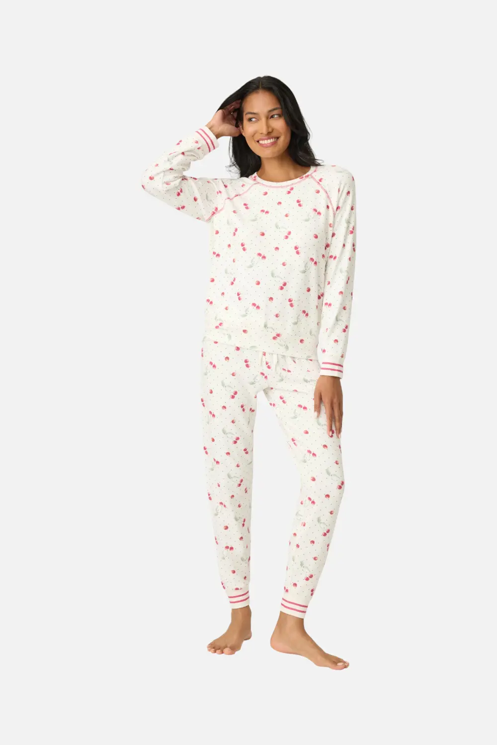 Pj Salvage Cherry Print Peachy Pj Set 1