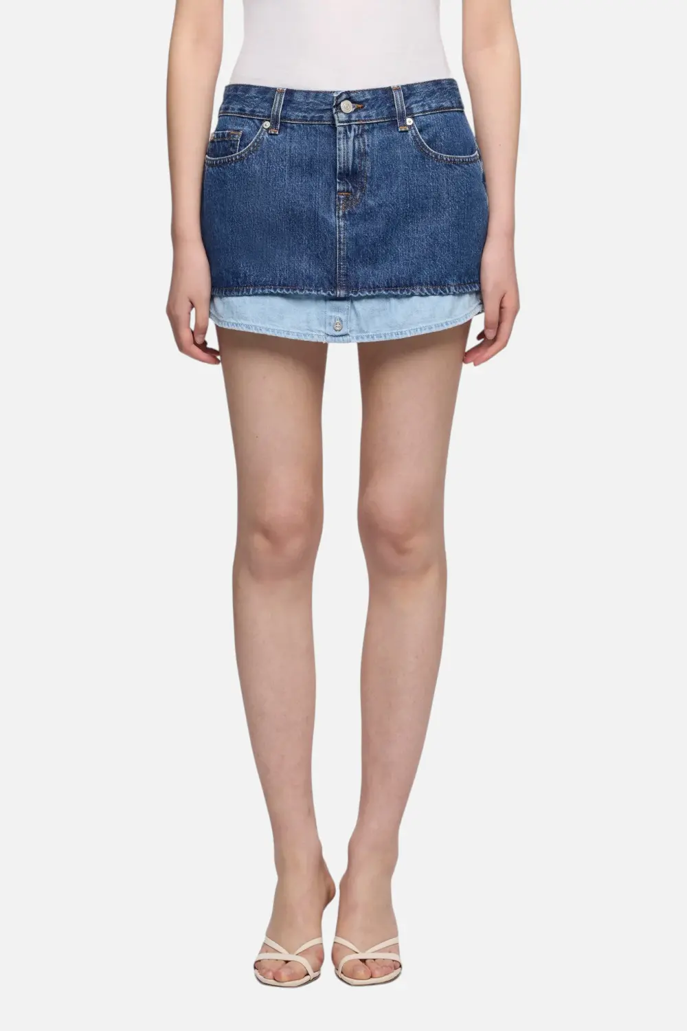 7 For All Mankind Cherry Mini Skirt In Shadow 1