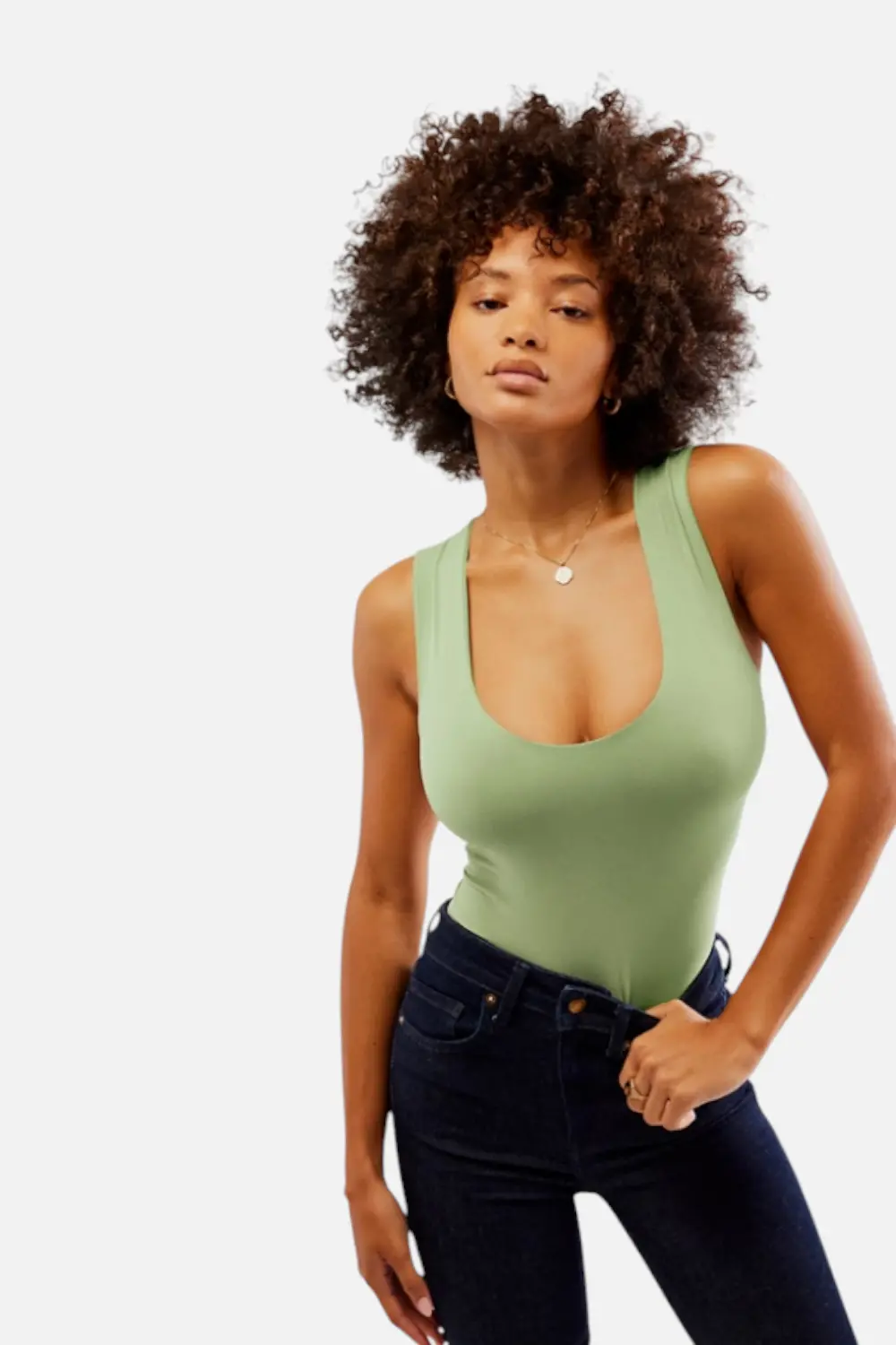 Free People Clean Lines Muscle Cami In Fresh Green 1