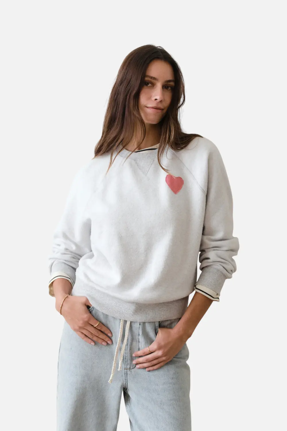 Marine Layer Women's Cloud 9 Fleece Reversible Crewneck In Heather Grey 1