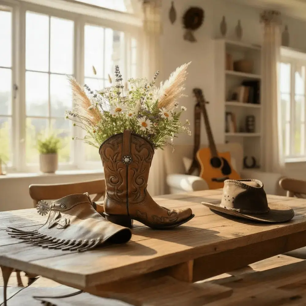 Cowboy Boot Vase 1