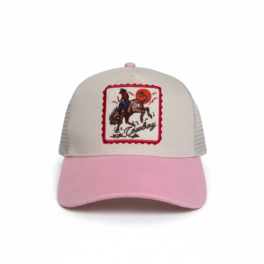 Cowboy Patch Pink Hat 1