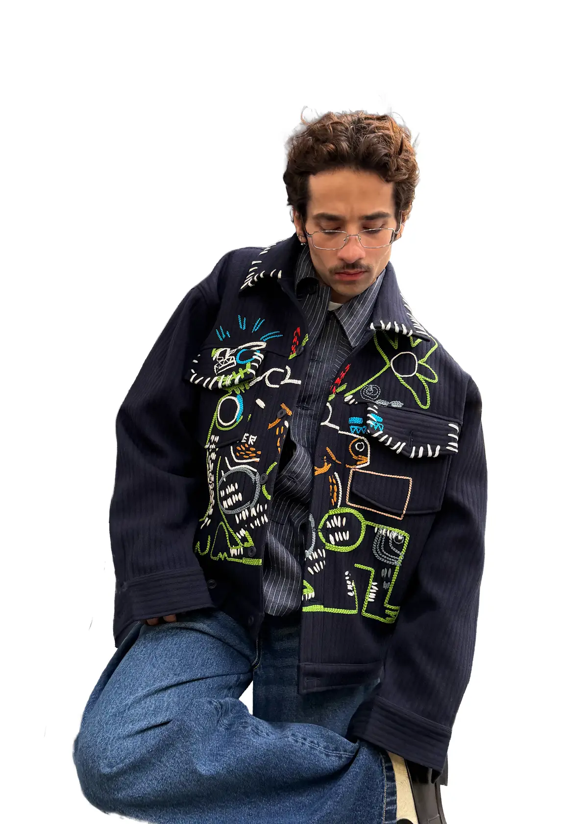 Dancing Man Shacket In Blue 1