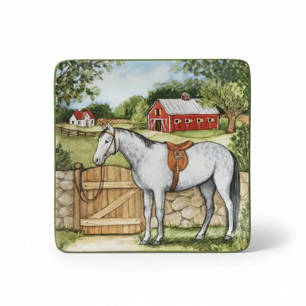 Dapple Gray Horse Dinner Plate 1