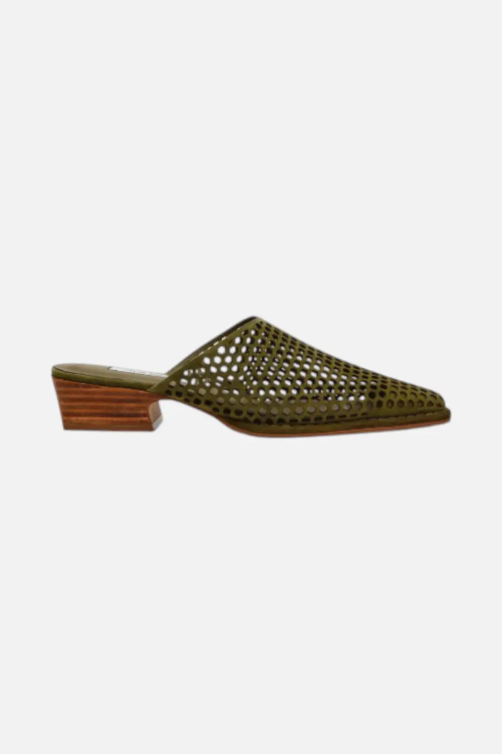 Steve Madden Women's Dessa Perforated Mule In Olive Suede 1