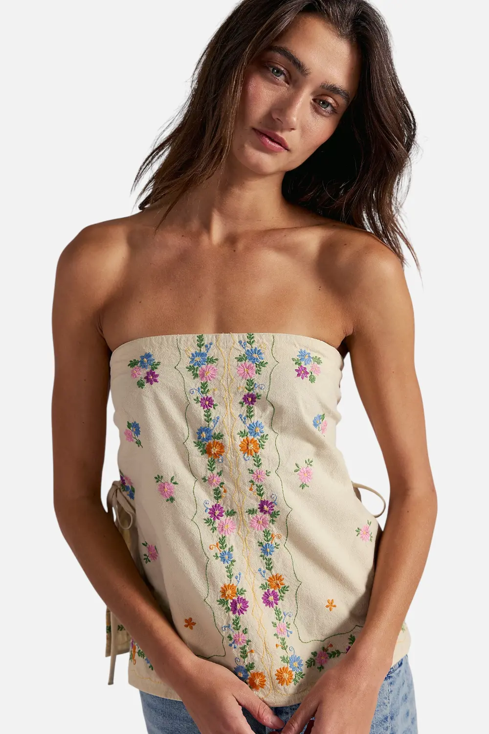 Free People Doily Days Tube Top In Cream Combo 1