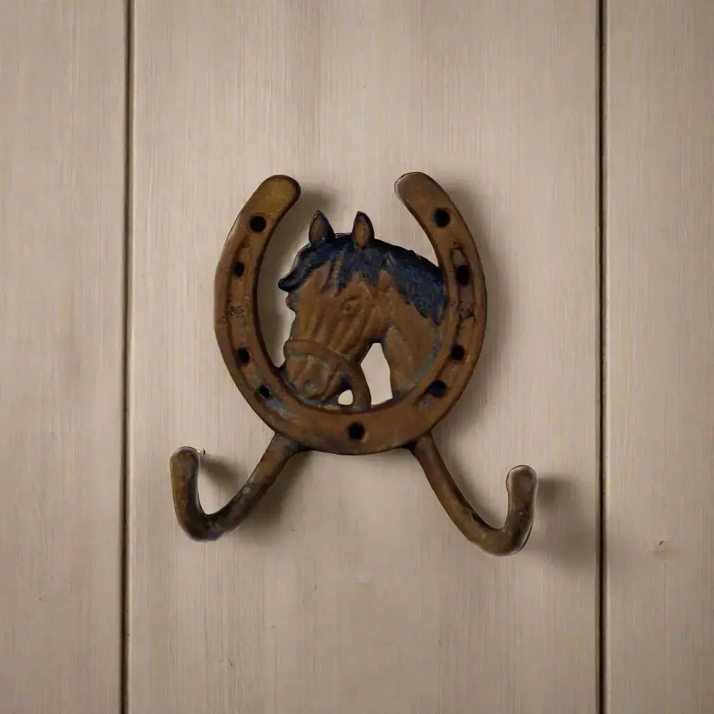 Double Cast Iron Horseshoe Hook 1