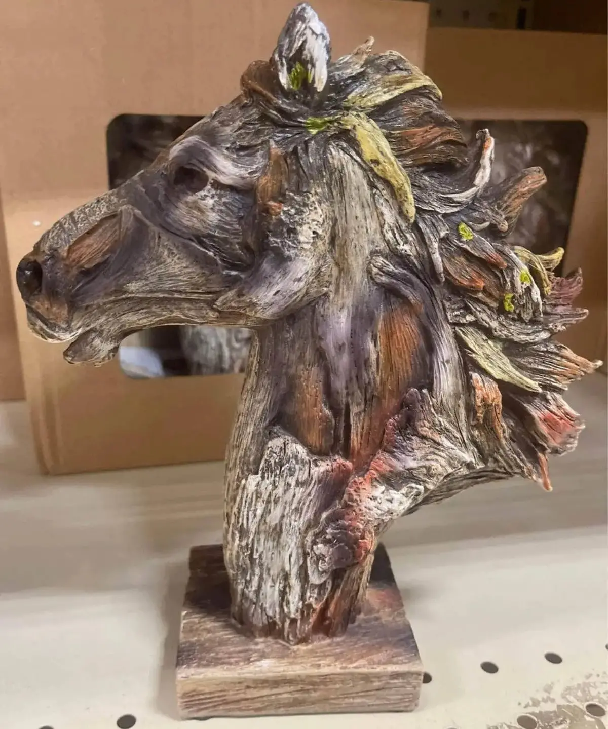 Driftwood Horse Head Statue 1