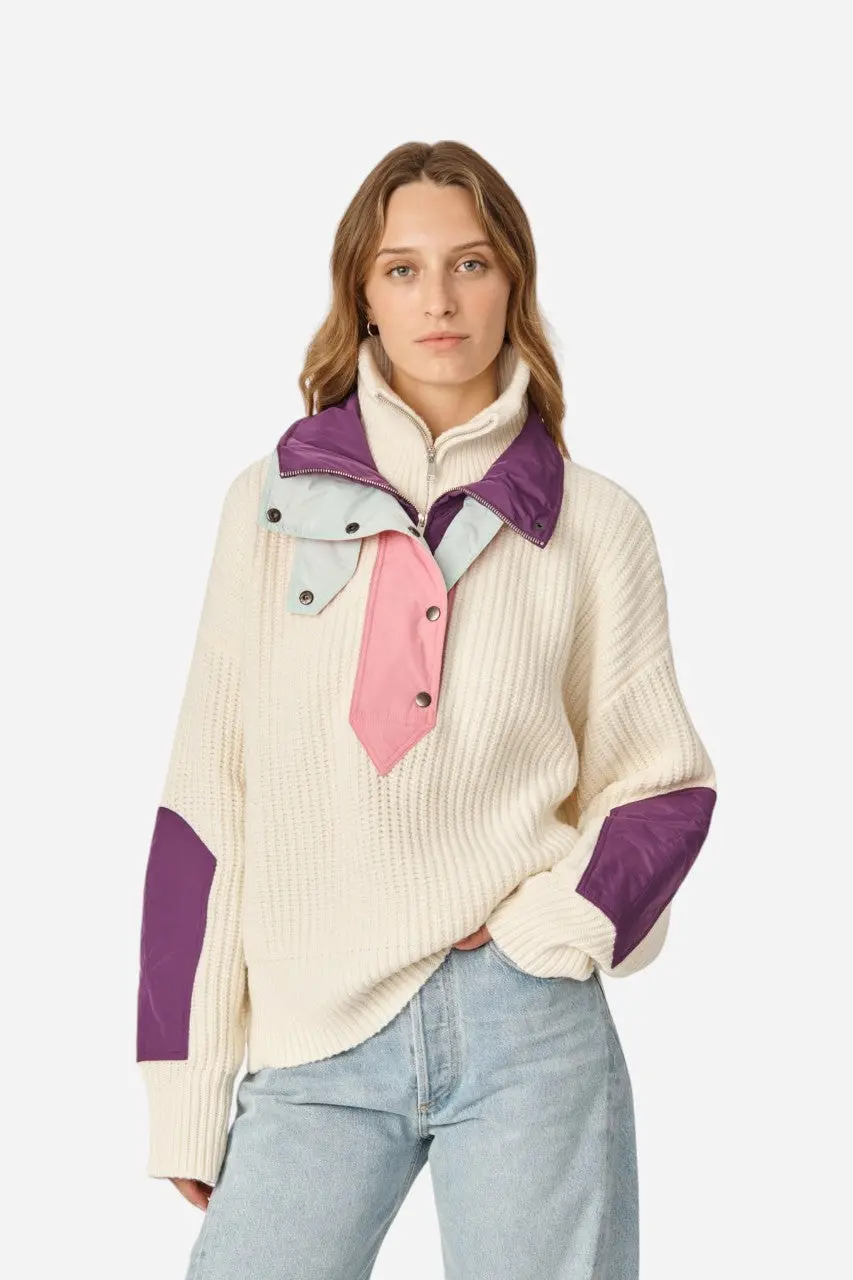 Oncept Taos Wool Knit Sweater In Vanilla 1