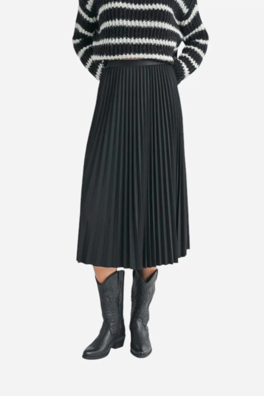 Sadie & Sage Full Of Charm Midi Skirt Black 1