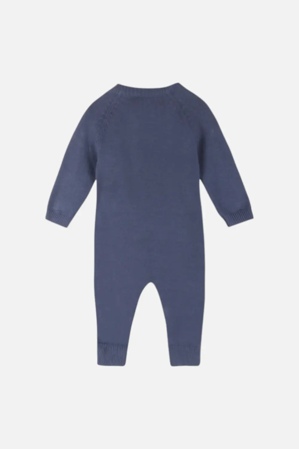 Viverano Baby Milan Earthy Knit Classic Button Jumpsuit In Blue 3