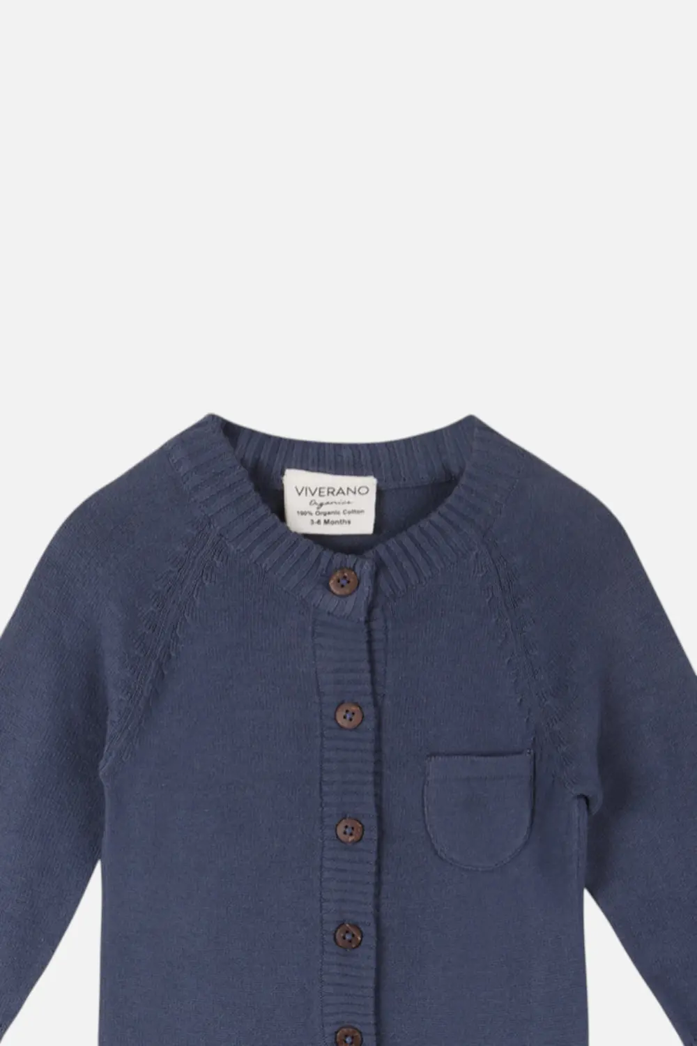 Viverano Baby Milan Earthy Knit Classic Button Jumpsuit In Blue 2