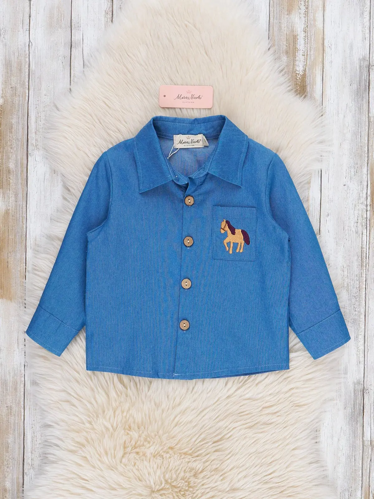 Embroidered Pasture Pony Button Up 1
