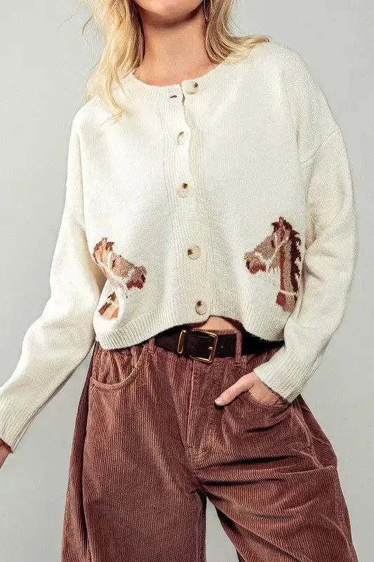 Equestrian Dream Cropped Cardigan 1