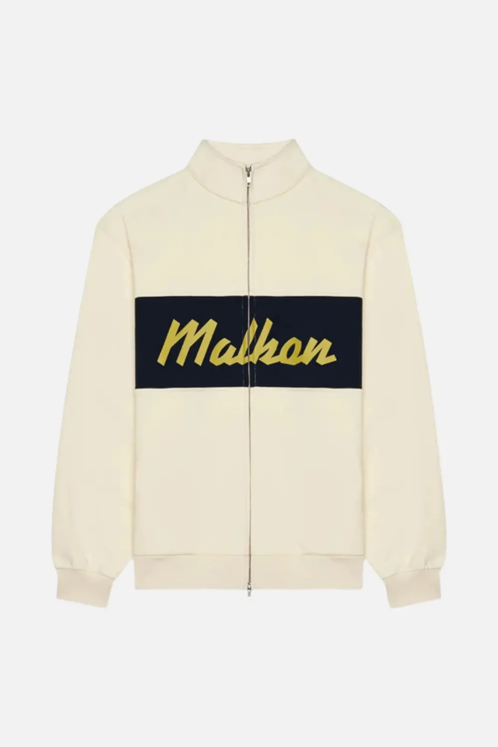 Malbon Men's University Double Zip Golf Jacket In Cream 1