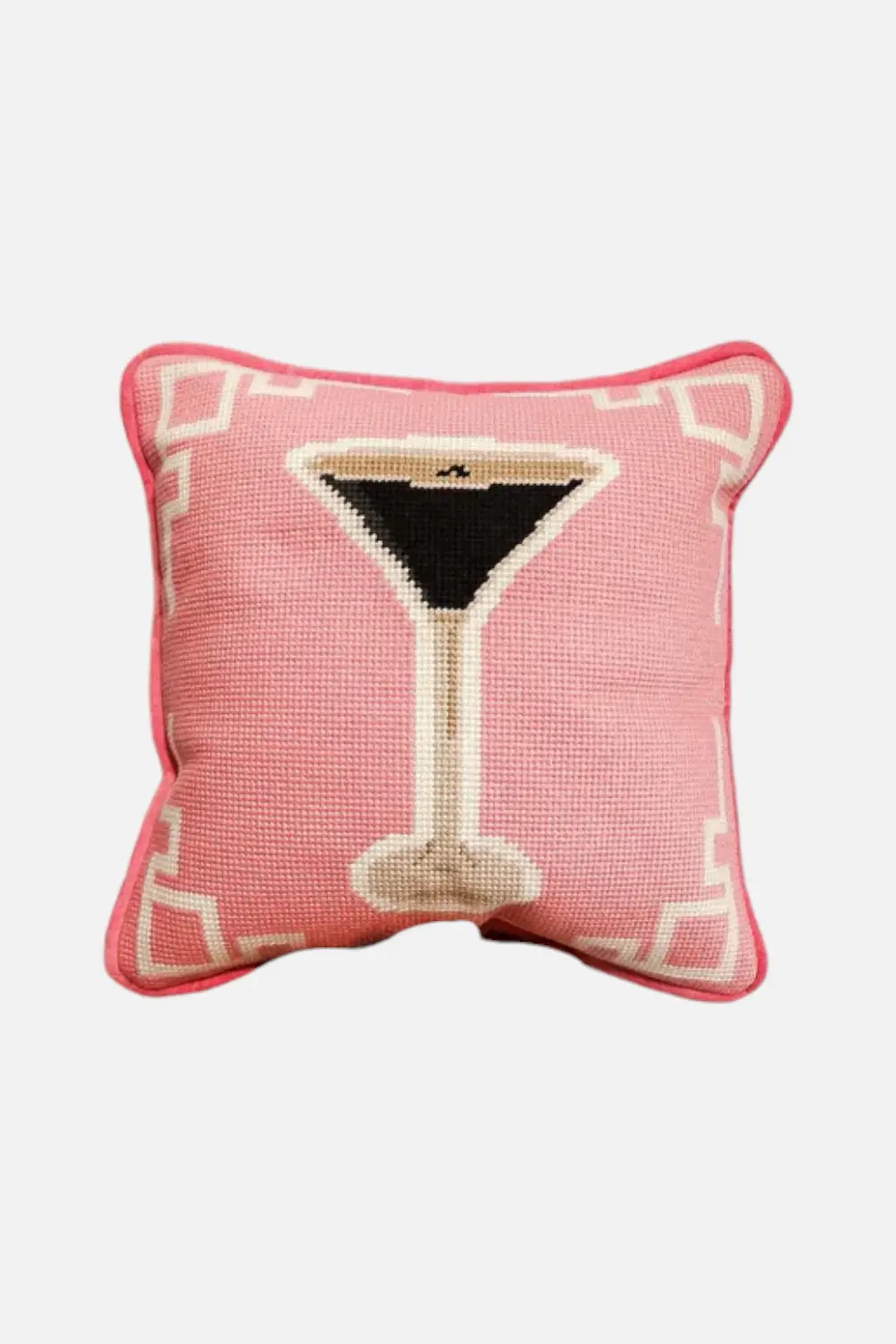 Southern Decorative Espresso Martini Needlepoint Pillow 1