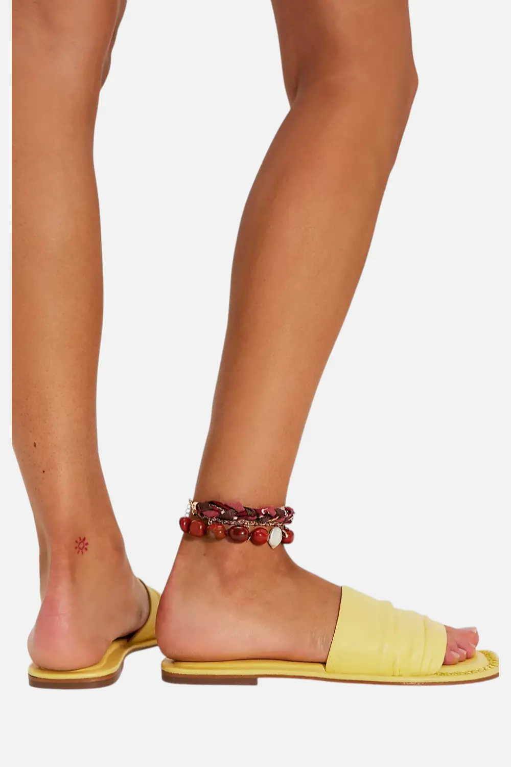 Free People Evelyn Slip On Sandal In Sunkissed Yellow Leather 1