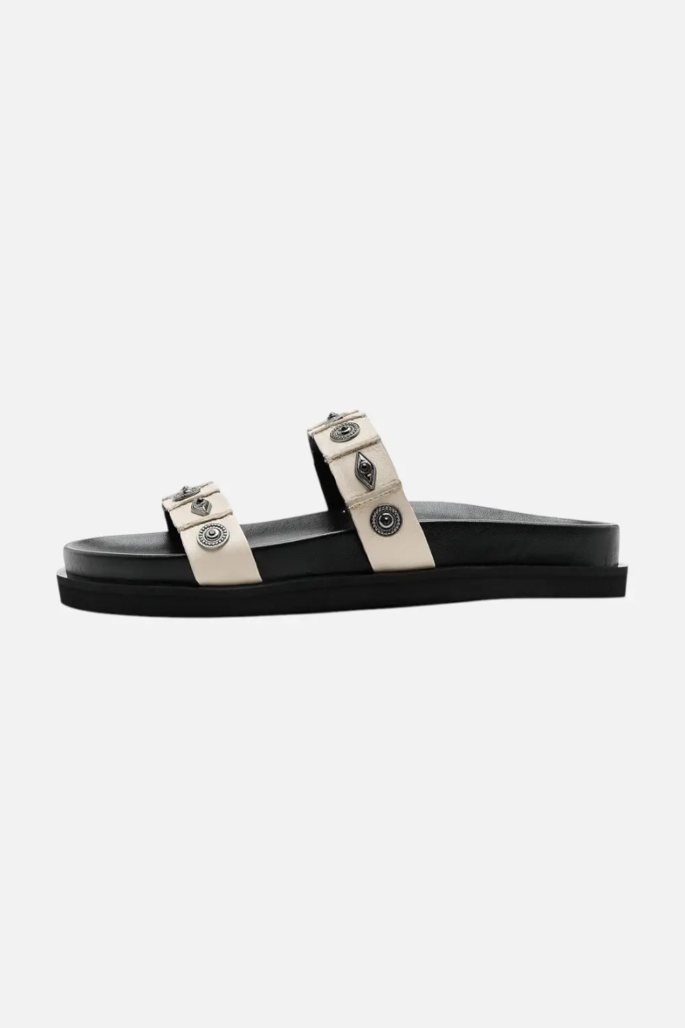 Free People Women's Findings Footbed Sandal In Bone Leather 1