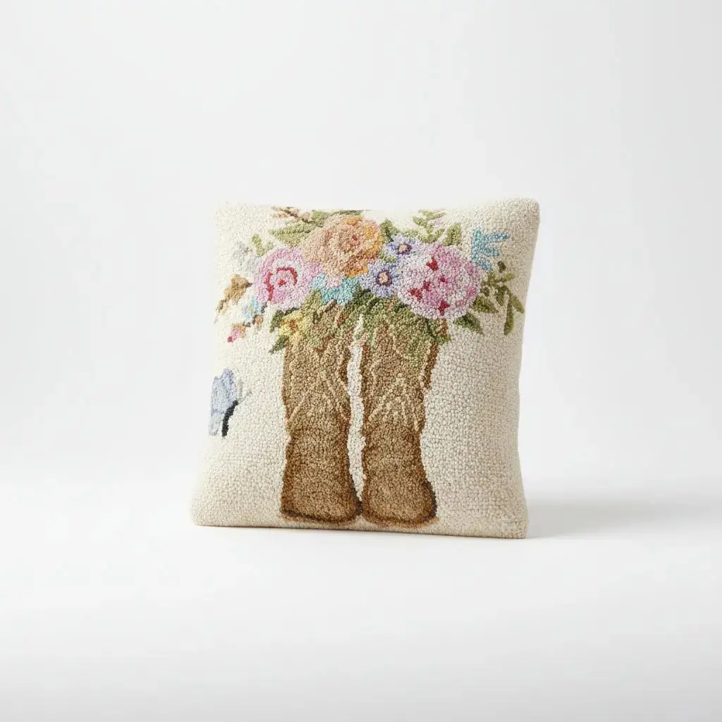 Floral Boots Hook Pillow 1