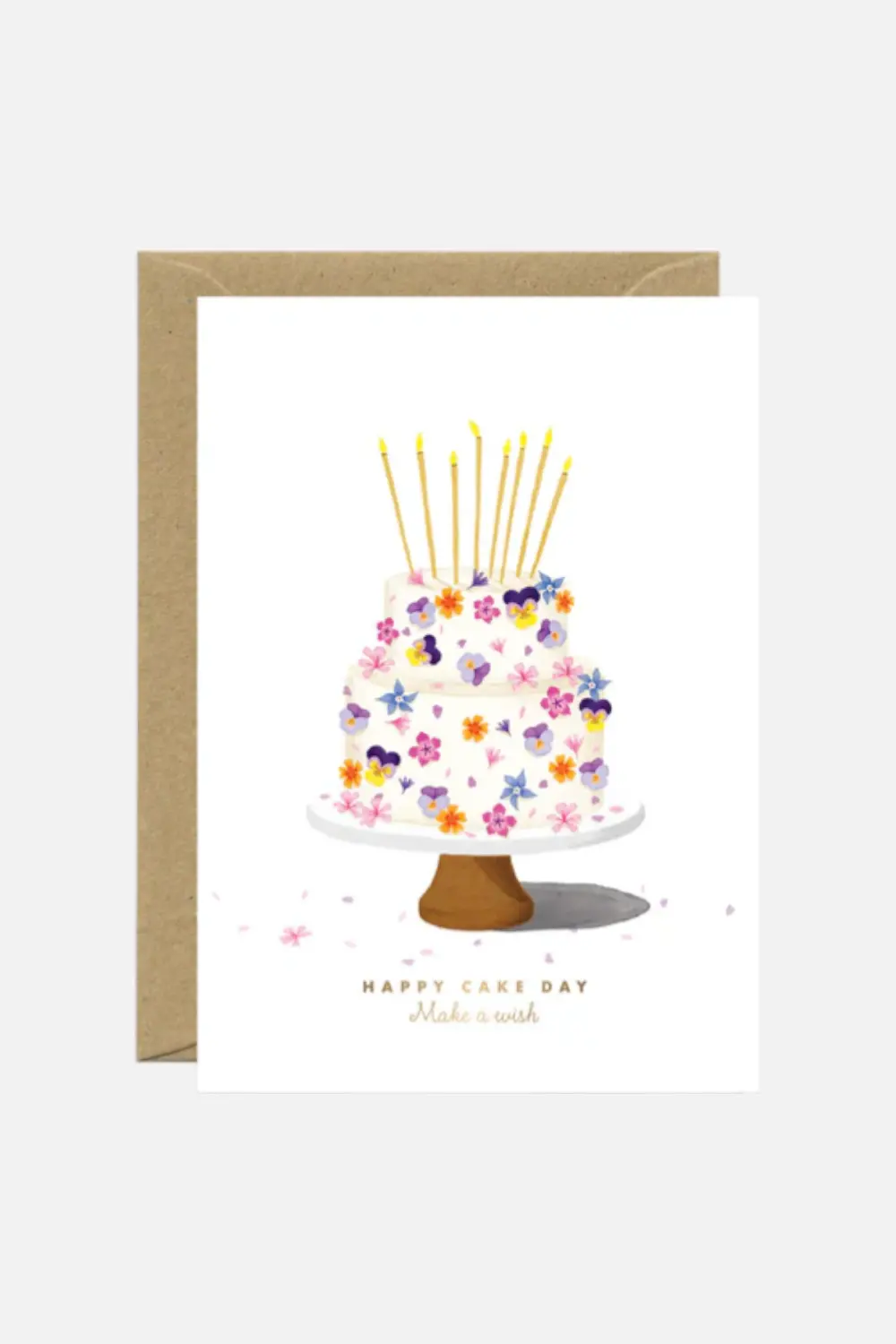 Flower Cake Happy Birthday Greeting Card 1
