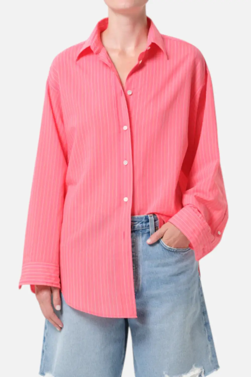 Agolde Sona Shirt In Fontana Stripe & Candy 1