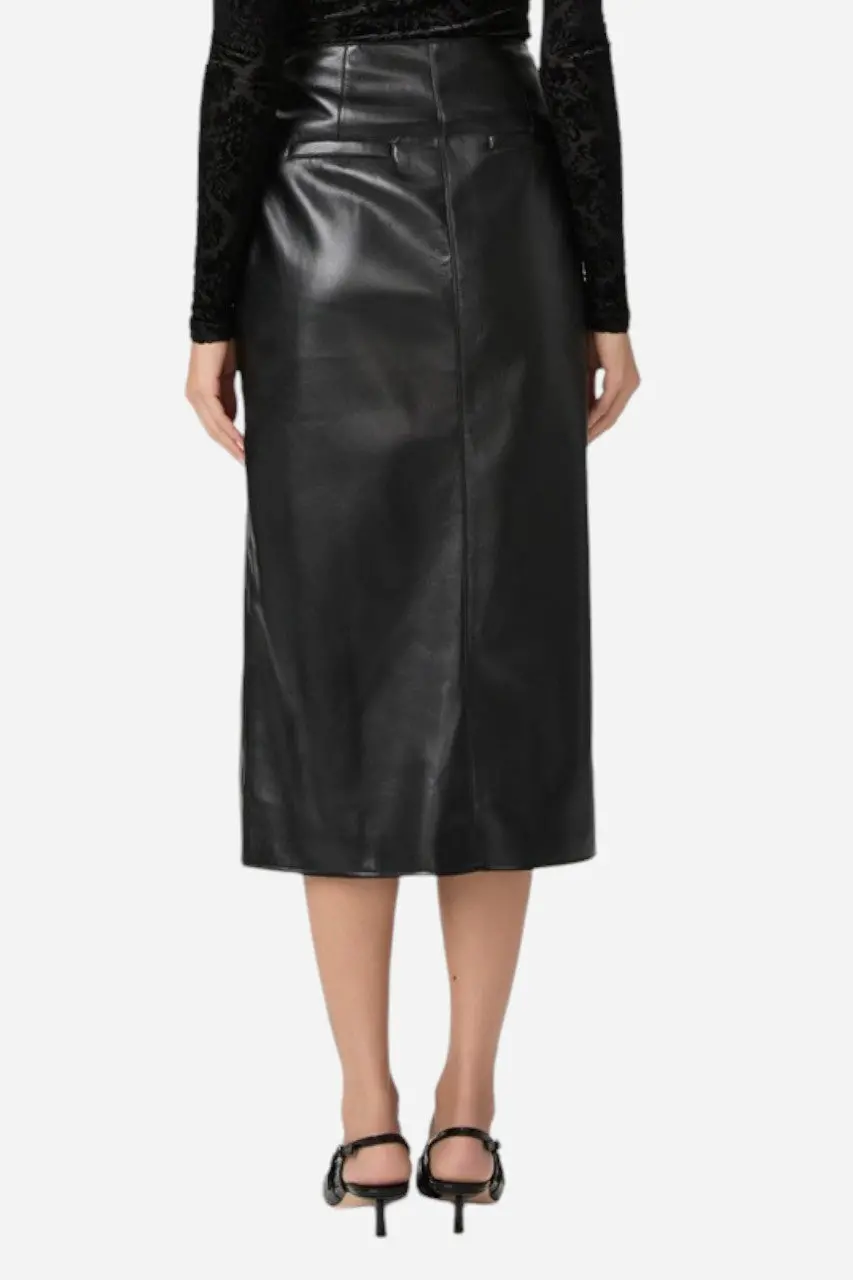 Paige Ogden Skirt Black Faux Leather 3