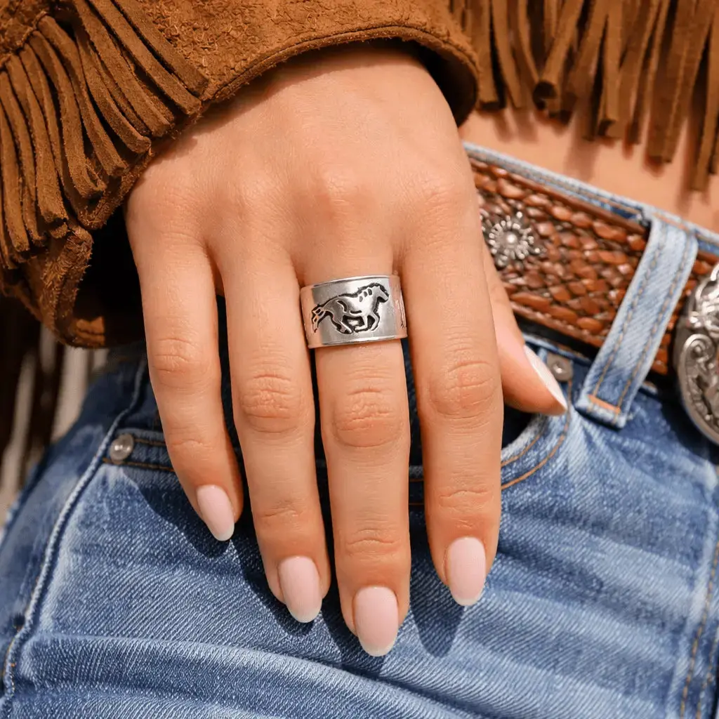 Galloping Horse Cuff Ring 1