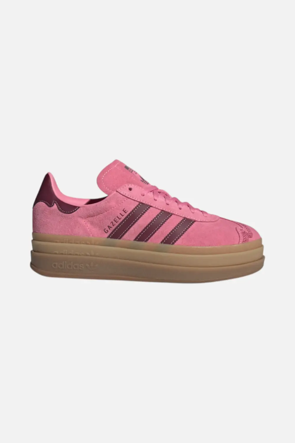 Adidas Women's Gazelle Bold Sneaker In Shadow Red & Pink Spark 1